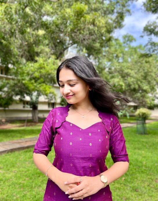 Wine Raw Silk Kurti - Image 3